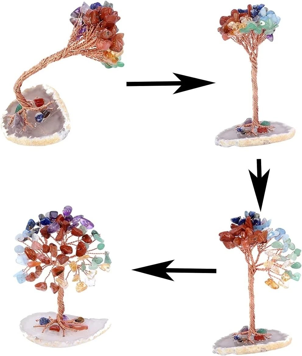 Crystal Money Tree With Agate Base For Home And Office Decoration 4