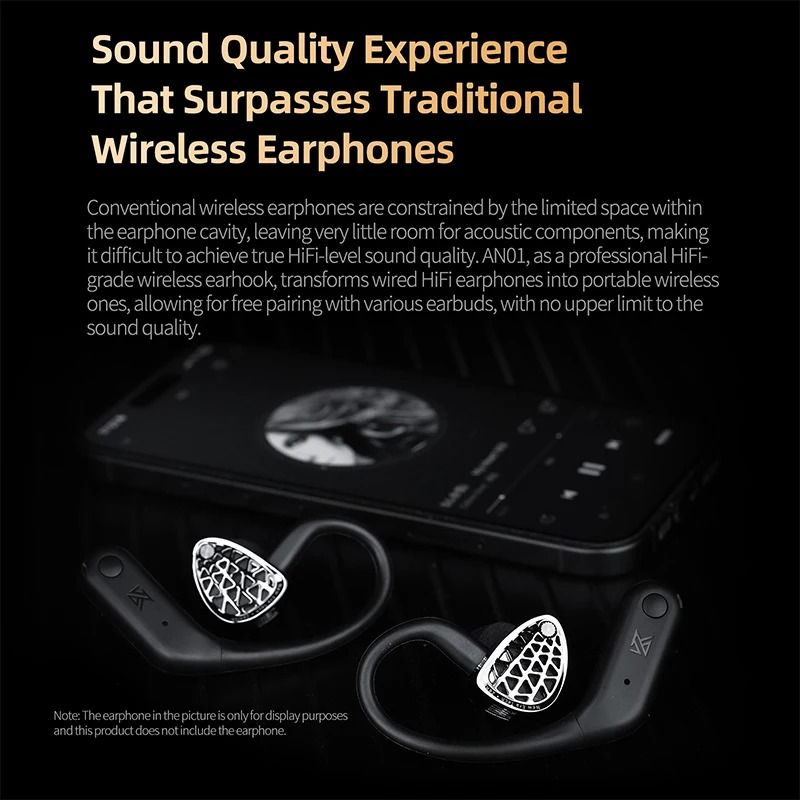 Wireless Ear Hook Cable With Active Noise Cancellation And LDAC Audio 1