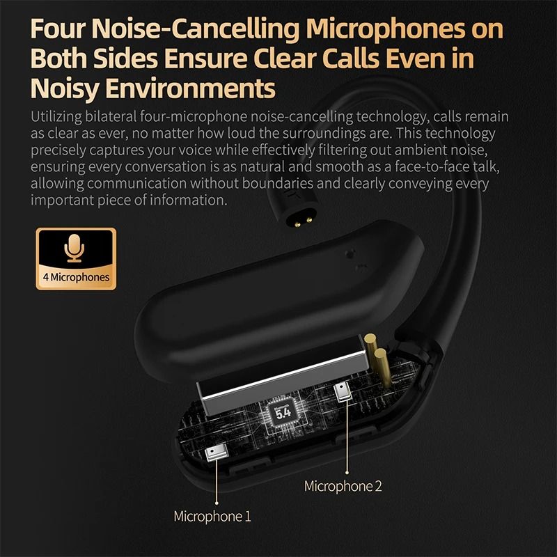 Wireless Ear Hook Cable With Active Noise Cancellation And LDAC Audio 4