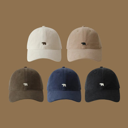 Wide Brimmed Retro Hat Unisex Polar Bear Embroidered Baseball Cap Soft Top Duckbill Cap For Men And 1