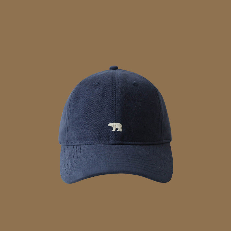 Wide Brimmed Retro Hat Unisex Polar Bear Embroidered Baseball Cap Soft Top Duckbill Cap For Men And 5