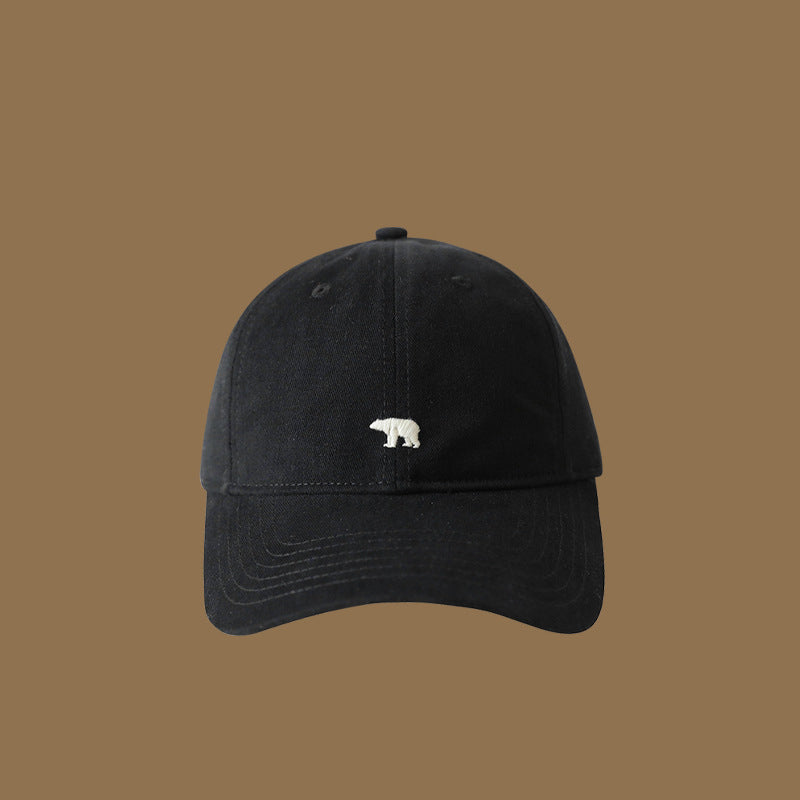 Wide Brimmed Retro Hat Unisex Polar Bear Embroidered Baseball Cap Soft Top Duckbill Cap For Men And 6