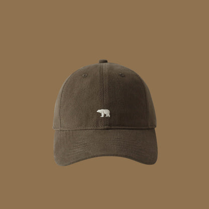 Wide Brimmed Retro Hat Unisex Polar Bear Embroidered Baseball Cap Soft Top Duckbill Cap For Men And 8