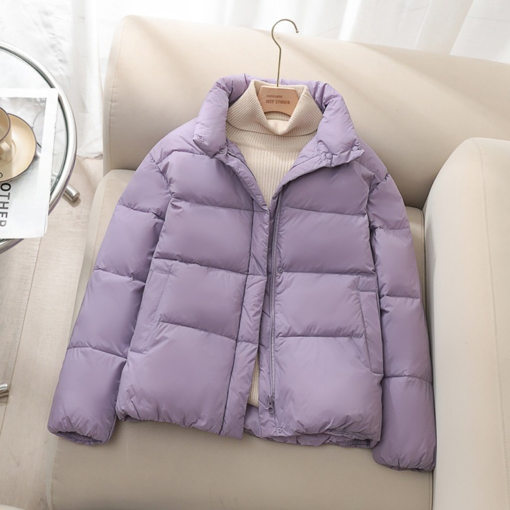 Winter Coat Womens Loose Fit Short Puffer Jacket Thickened Cotton Padding For Cold Weather 8