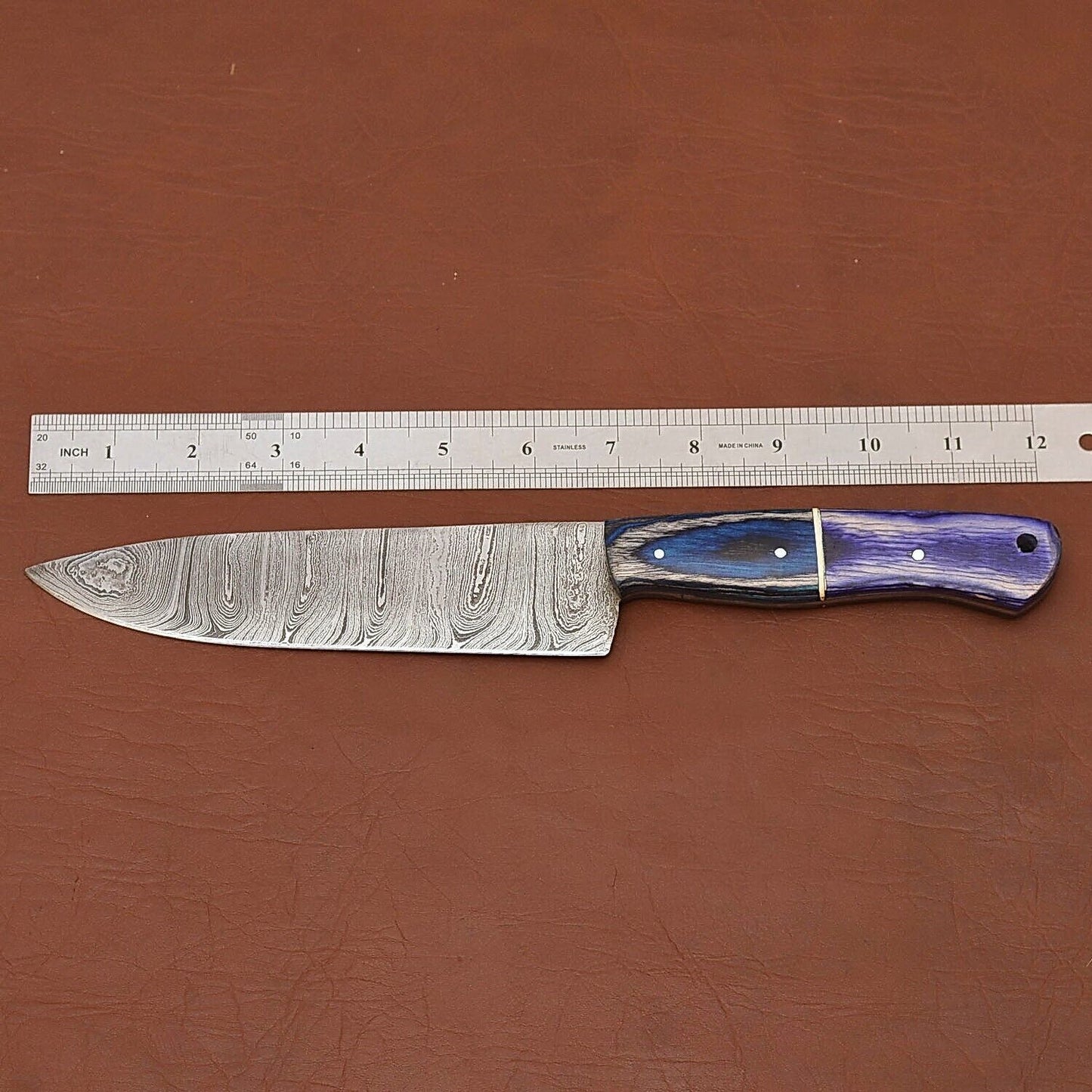 Professional Handmade Damascus Chef Knife  12 Inch Kitchen  Outdoor Cutting Tool 2