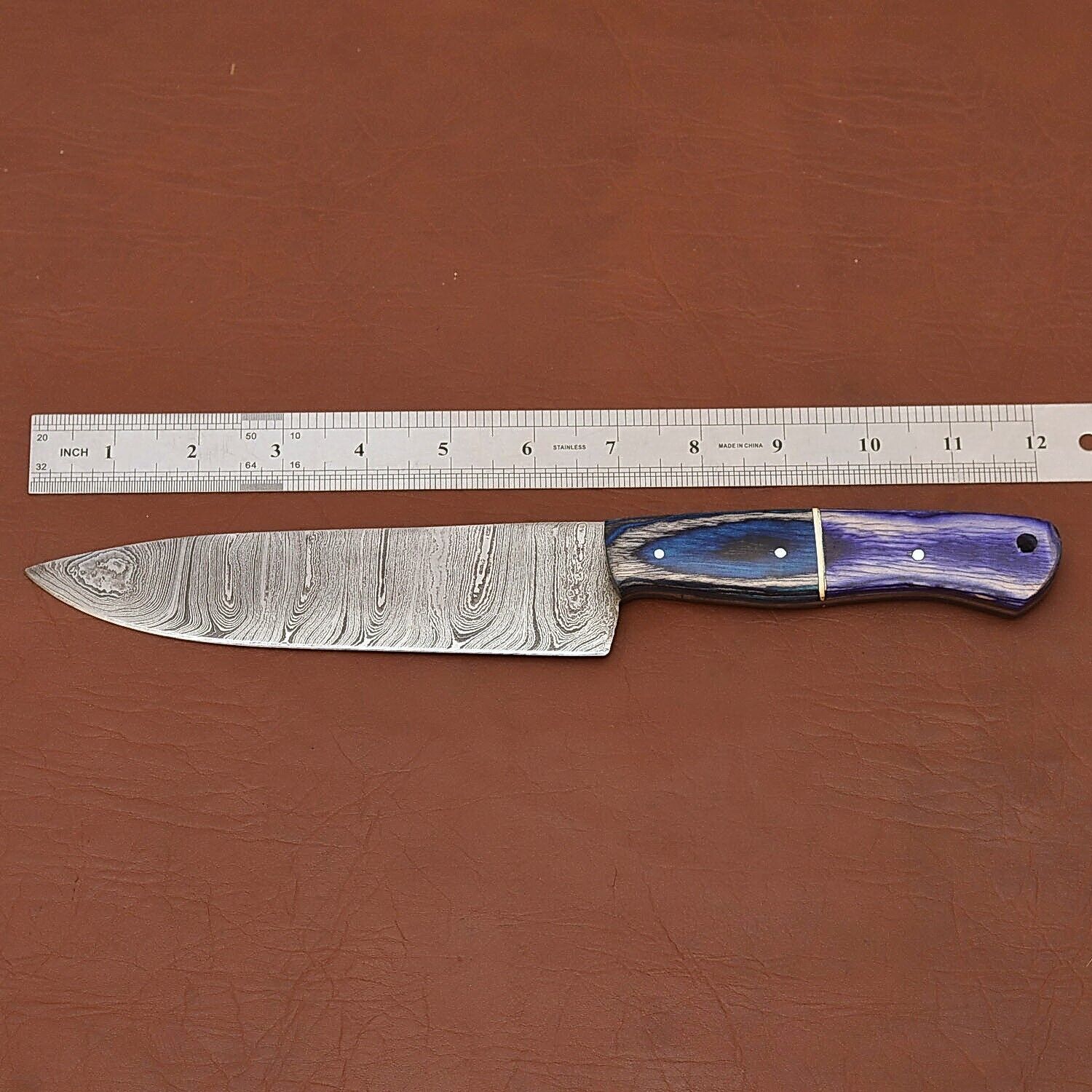 Professional Handmade Damascus Chef Knife  12 Inch Kitchen  Outdoor Cutting Tool 2
