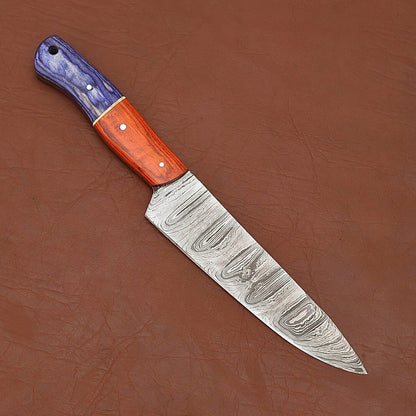 Custom Handmade Damascus Steel Cooking Knife  Durable Chef Knife With Sheath 1