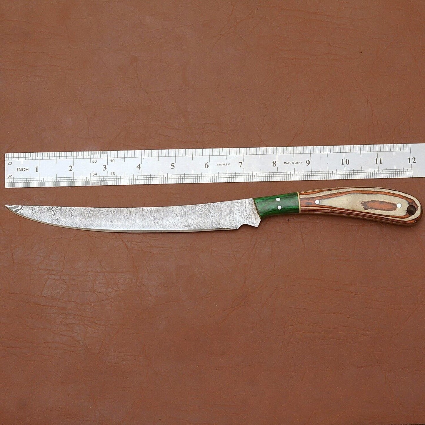 Custom Damascus Steel Kitchen Fillet Knife  Handcrafted Chef Tool 2