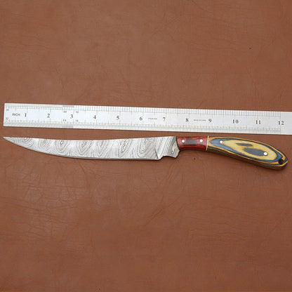 Authentic Damascus Steel Chef Knife  Handmade Full Tang Fillet Blade 2