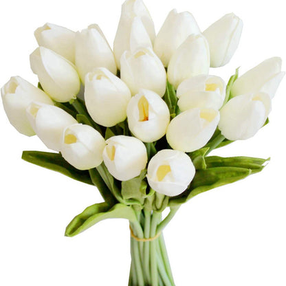 Artificial Flower Tulip Realistic Touch Bouquet Vase Scrap Booking Decor Wedding Garland Home Decor 7