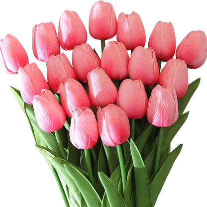 Artificial Flower Tulip Realistic Touch Bouquet Vase Scrap Booking Decor Wedding Garland Home Decor 10