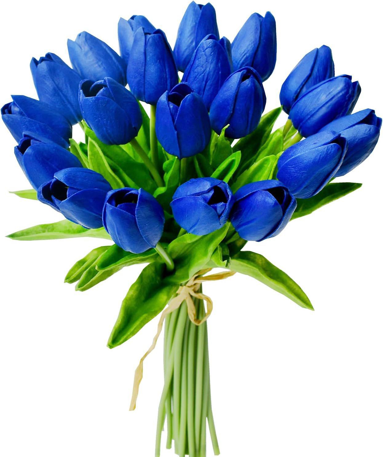 Artificial Flower Tulip Realistic Touch Bouquet Vase Scrap Booking Decor Wedding Garland Home Decor 12