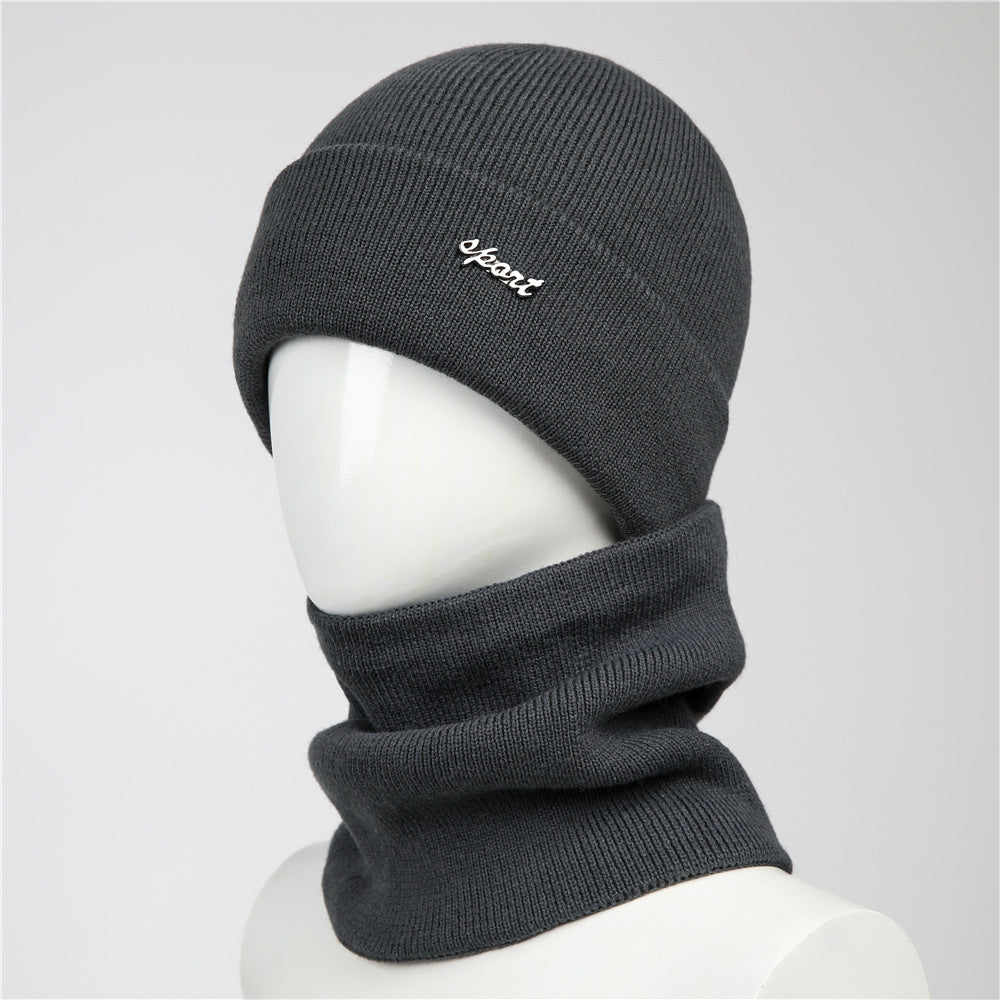 Knitted Hat and Scarf Set, Fleece Lined Warm Earmuff Hat, Outdoor Cycling, Cold Weather Protection