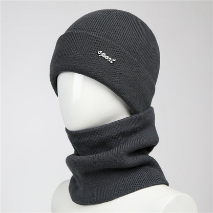 Knitted Hat and Scarf Set, Fleece Lined Warm Earmuff Hat, Outdoor Cycling, Cold Weather Protection