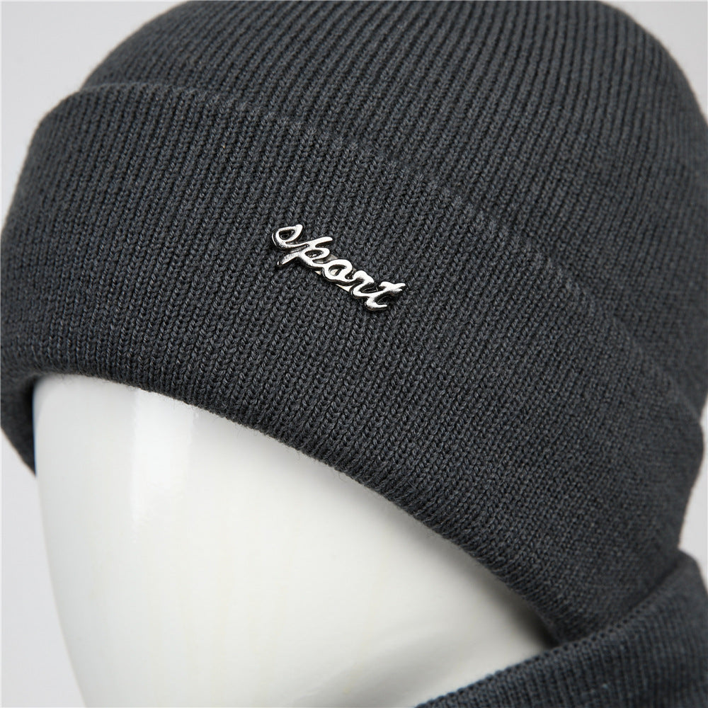 Knitted Hat And Scarf Set Fleece Lined Warm Earmuff Hat Outdoor Cycling Cold Weather Protection 1