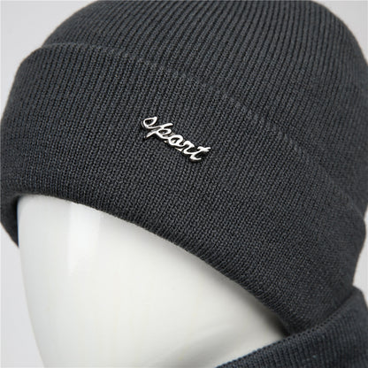 Knitted Hat And Scarf Set Fleece Lined Warm Earmuff Hat Outdoor Cycling Cold Weather Protection 1