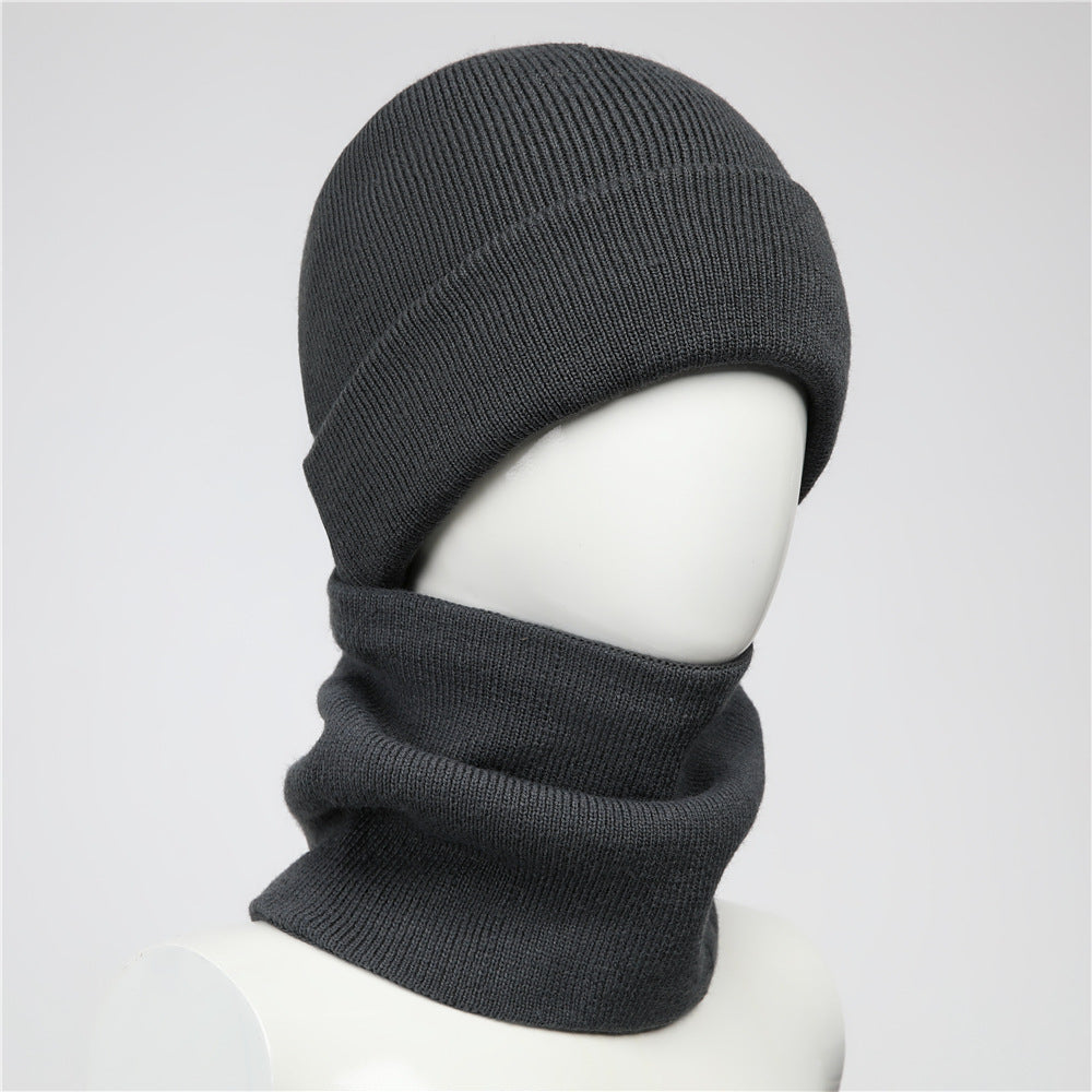 Knitted Hat And Scarf Set Fleece Lined Warm Earmuff Hat Outdoor Cycling Cold Weather Protection 2
