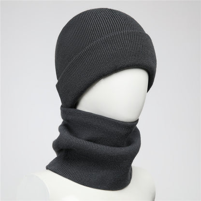 Knitted Hat And Scarf Set Fleece Lined Warm Earmuff Hat Outdoor Cycling Cold Weather Protection 2