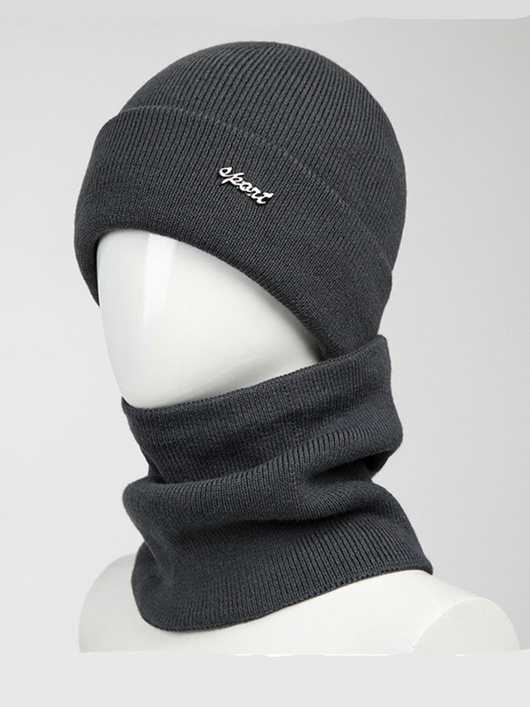 Knitted Hat And Scarf Set Fleece Lined Warm Earmuff Hat Outdoor Cycling Cold Weather Protection 4