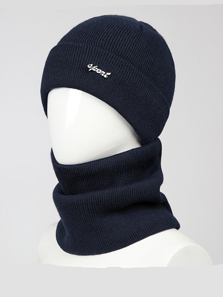 Knitted Hat And Scarf Set Fleece Lined Warm Earmuff Hat Outdoor Cycling Cold Weather Protection 5