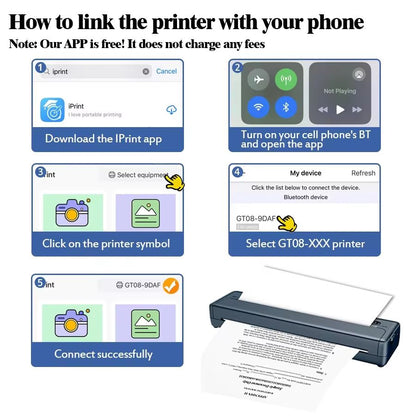 2025 Portable Tattoo Thermal Printer  Wireless Bluetooth A4 Stencil And Document Printer 5