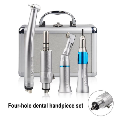 4Piece Professional Dental Handpiece Set  High  Low Speed Air Turbine Kit With Contra Angle Straigh 15