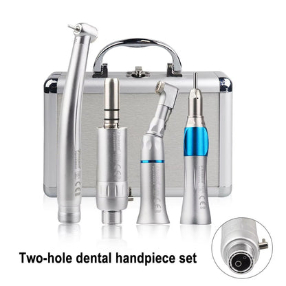 4Piece Professional Dental Handpiece Set  High  Low Speed Air Turbine Kit With Contra Angle Straigh 16