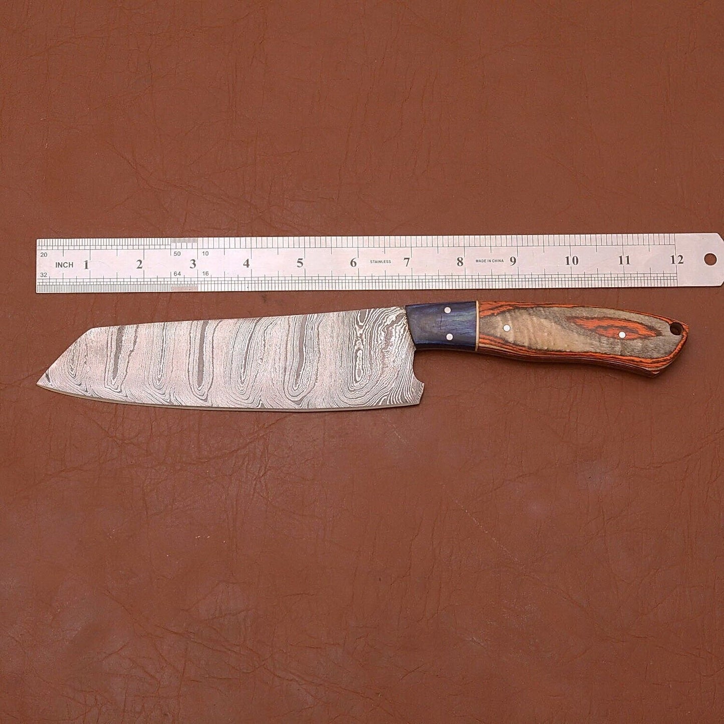 Handcrafted Damascus Steel Fillet Knife  Durable Wooden Handle Design 1