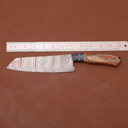 Handcrafted Damascus Steel Fillet Knife  Durable Wooden Handle Design 1