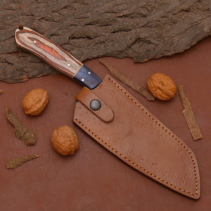 Handcrafted Damascus Steel Fillet Knife  Durable Wooden Handle Design 4