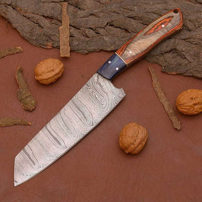 Handcrafted Damascus Steel Fillet Knife  Durable Wooden Handle Design 3