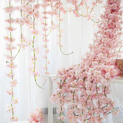 Artificial Sakura Flowers Vine, Wedding Garden Decor, Rose Arch, Party Decoration, Bridal Festival, Fake Silk Scrapbook