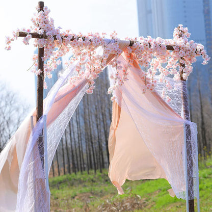 Artificial Sakura Flowers Vine, Wedding Garden Decor, Rose Arch, Party Decoration, Bridal Festival, Fake Silk Scrapbook