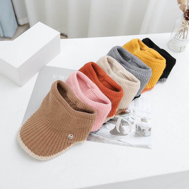 Knitted Woolen Ponytail Hat For Women Hollow Top Winter Beanie Warm Outdoor Cycling Cap 1