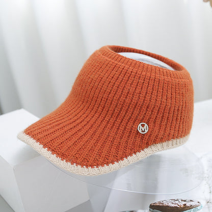Knitted Woolen Ponytail Hat For Women Hollow Top Winter Beanie Warm Outdoor Cycling Cap 6