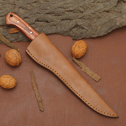 Custom Forged Damascus Steel Kitchen Knife  Full Tang Wooden Handle Chef Blade 3