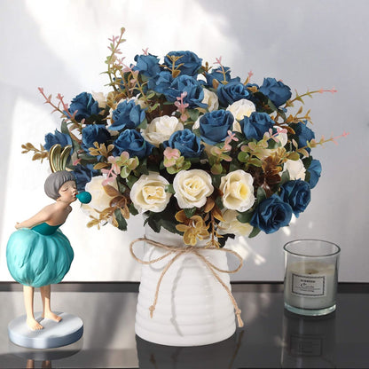 Silk Rose Artificial Flowers Wedding Decoration Home Garden Bouquet Bride Gift Scrap Booking Wreath 2