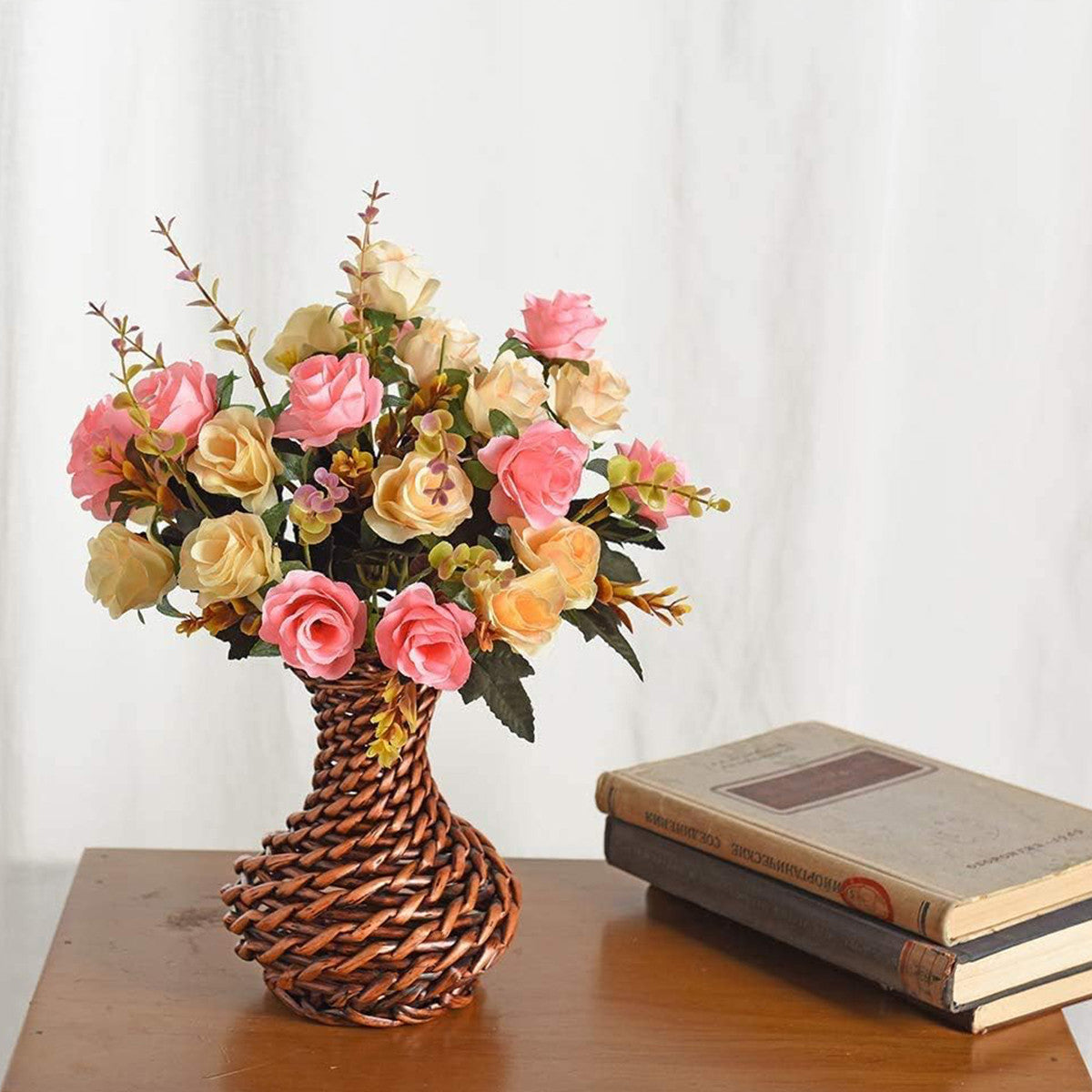 Silk Rose Artificial Flowers Wedding Decoration Home Garden Bouquet Bride Gift Scrap Booking Wreath 3