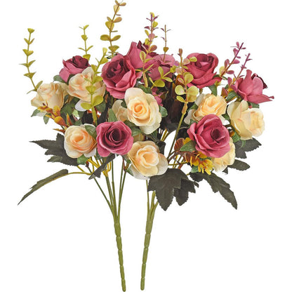 Silk Rose Artificial Flowers Wedding Decoration Home Garden Bouquet Bride Gift Scrap Booking Wreath 6