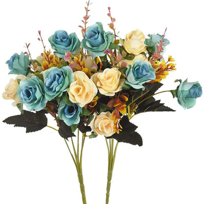 Silk Rose Artificial Flowers Wedding Decoration Home Garden Bouquet Bride Gift Scrap Booking Wreath 9