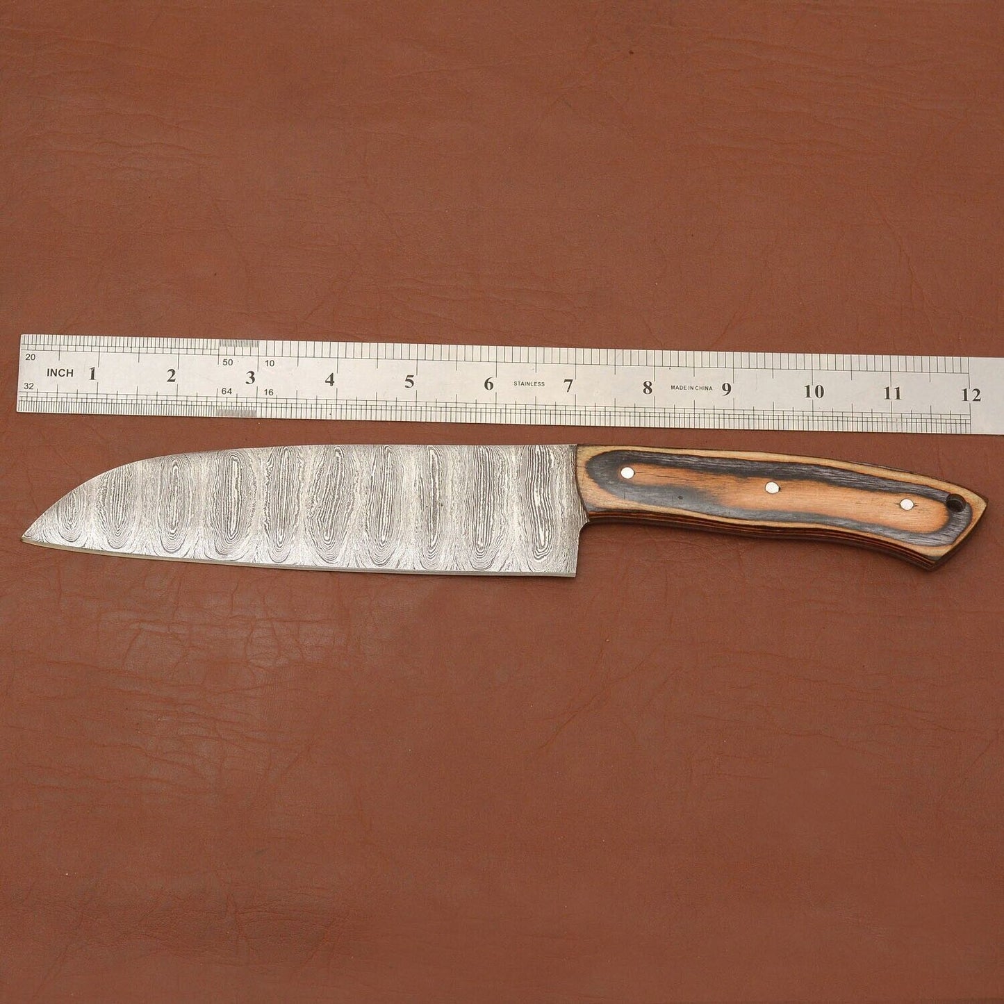Premium Damascus Steel Kitchen Knife  Handcrafted Wooden Handle Chef Knife 2