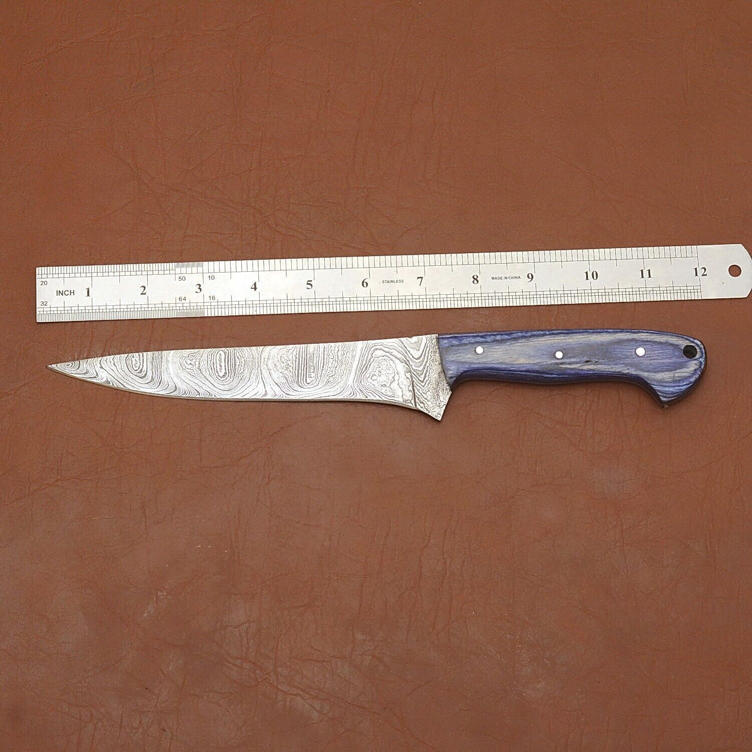 Custom Handmade Damascus Steel Cooking Knife  Durable 12 Inch Full Tang Blade 1