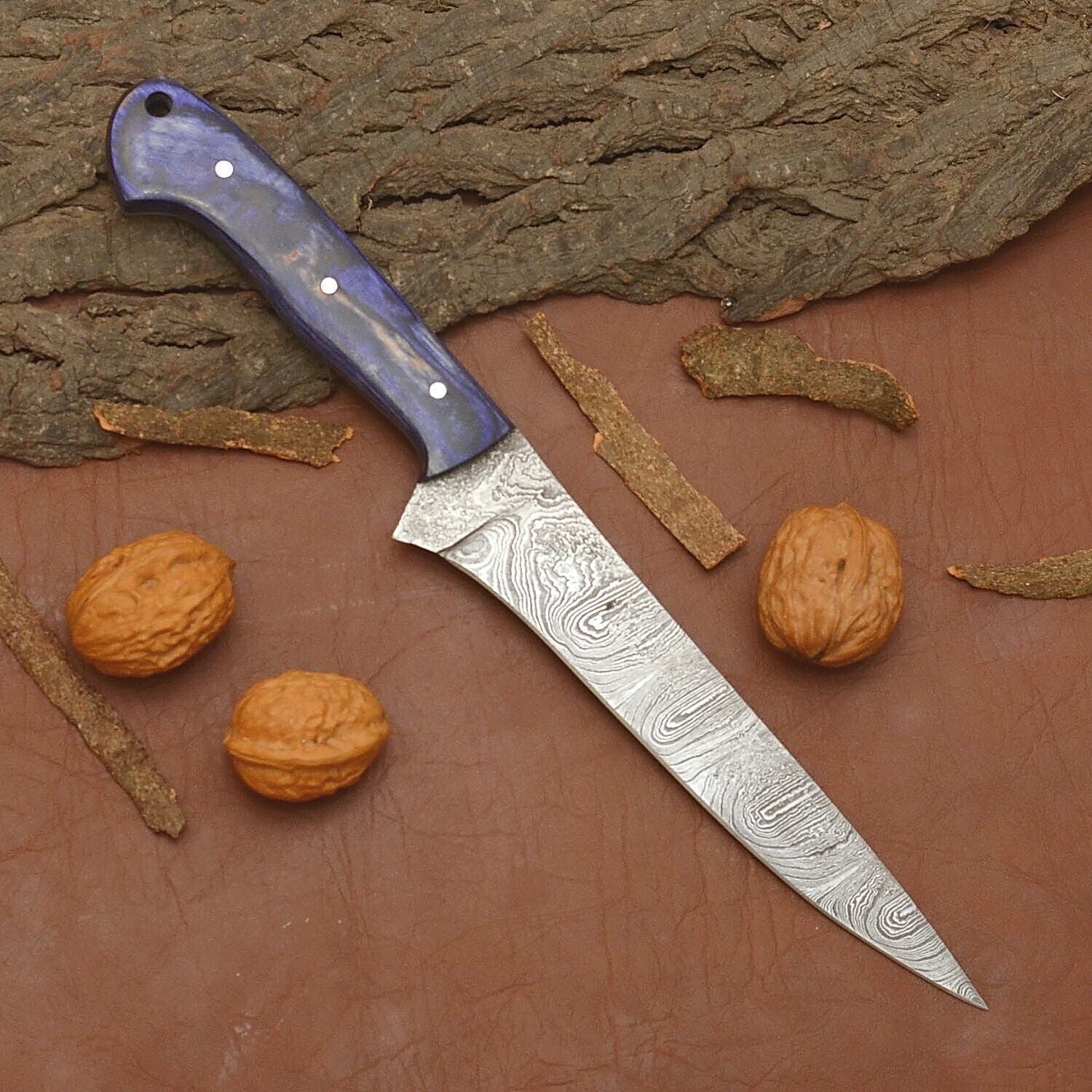 Custom Handmade Damascus Steel Cooking Knife  Durable 12 Inch Full Tang Blade 2