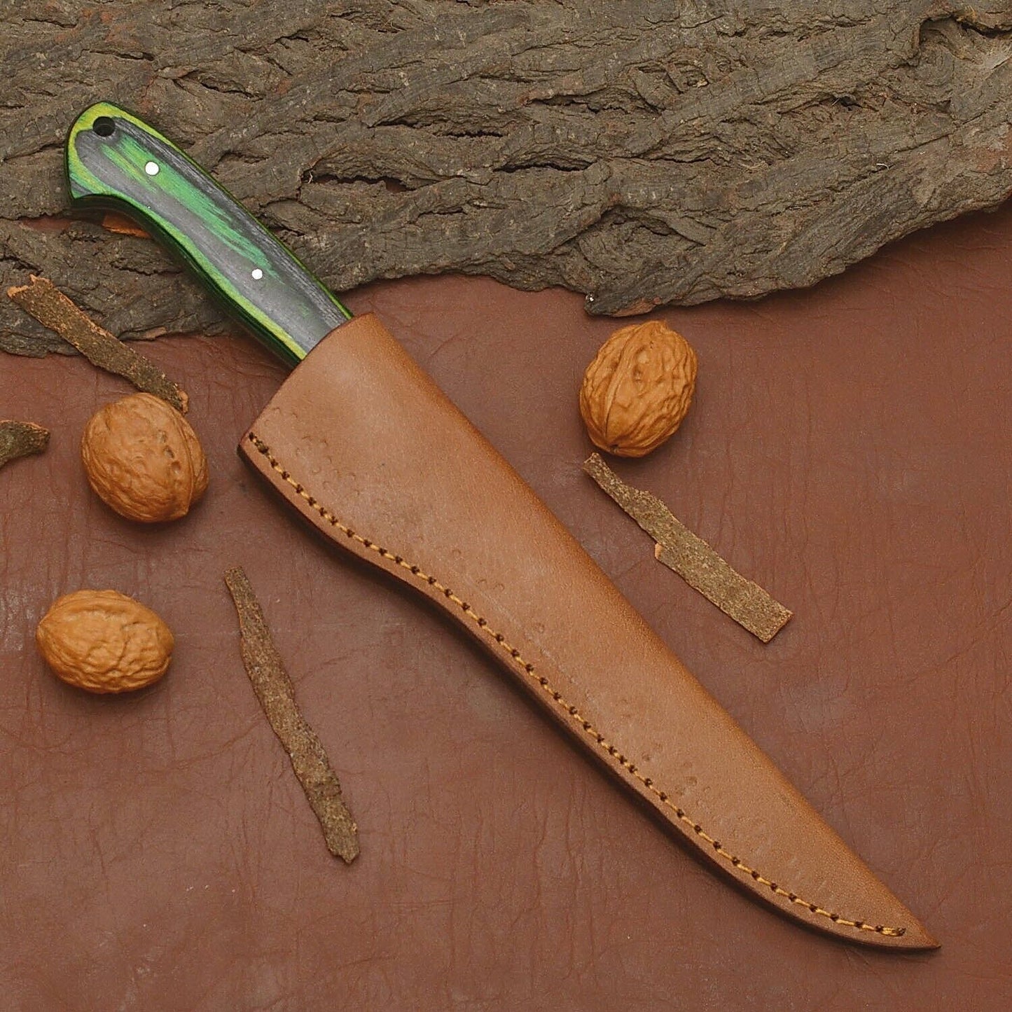 Artisan Handmade Damascus Steel Kitchen Knife  Wooden Handle Edition 3