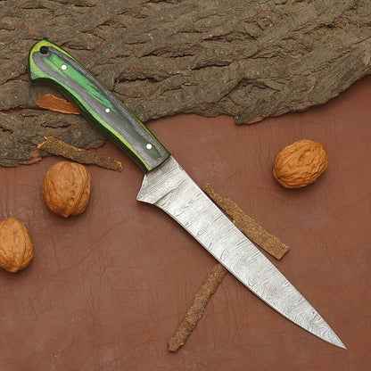 Artisan Handmade Damascus Steel Kitchen Knife  Wooden Handle Edition 1