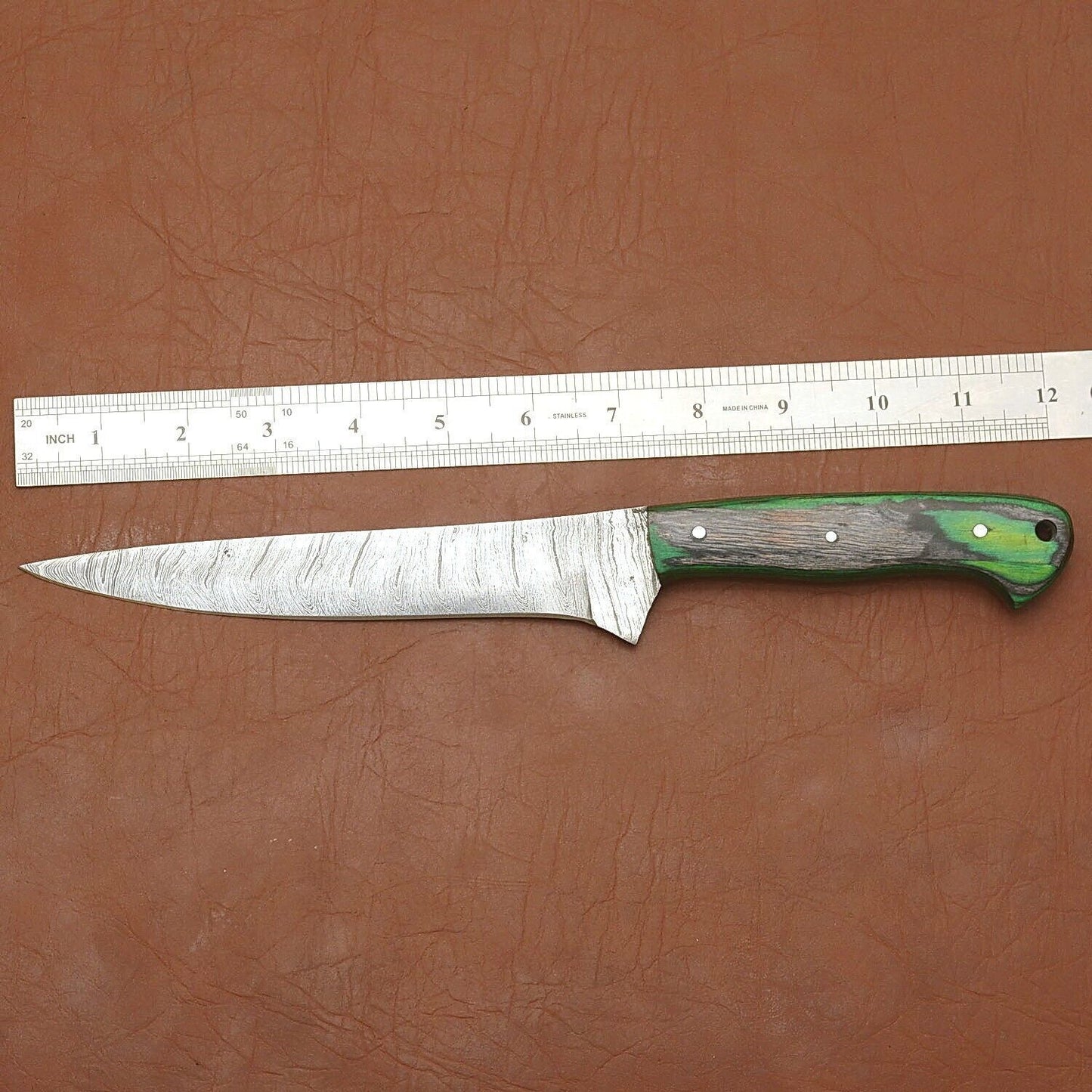 Artisan Handmade Damascus Steel Kitchen Knife  Wooden Handle Edition 2