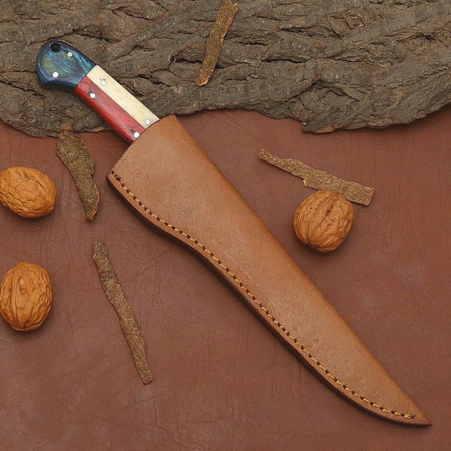 Hand Forged Damascus Chef Knife  Professional Kitchen  Survival Knife 3
