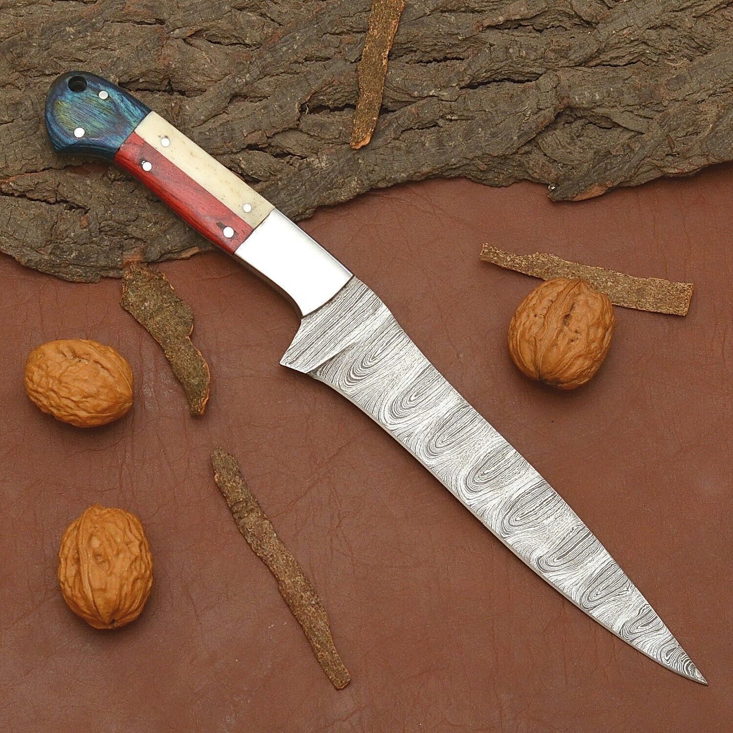 Hand Forged Damascus Chef Knife  Professional Kitchen  Survival Knife 1