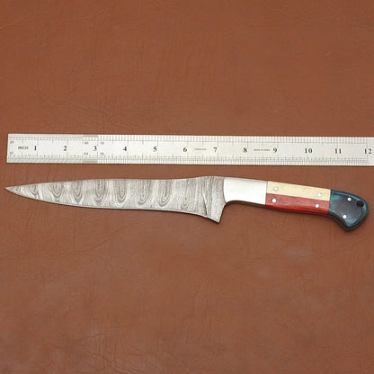Hand Forged Damascus Chef Knife  Professional Kitchen  Survival Knife 2