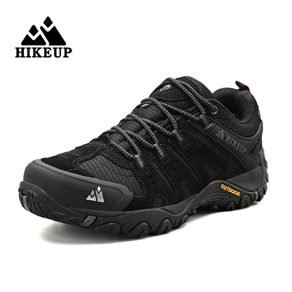 HIKEUP Mens Hiking Shoes Suede Leather Outdoor Shoes Wearresistant Men Trekking Walking Hunting Tac 5